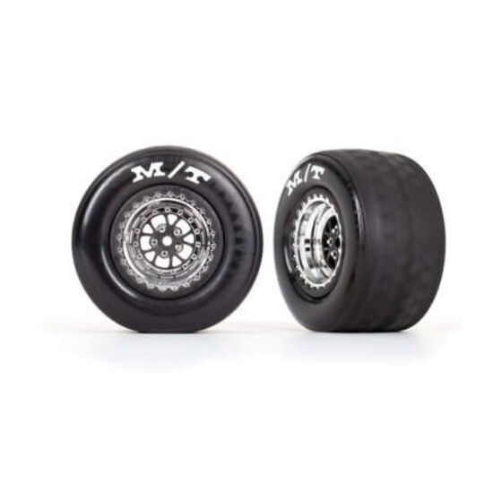 Tires & wheels, assembled, glued (Wel d chrome with black wheels, tires, fo am inserts) (rear) (2)