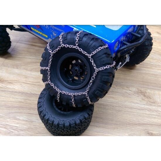 3-XS-59677-128mm Steel Snow Chain 2 pcs for 2.2 Crawler Tires