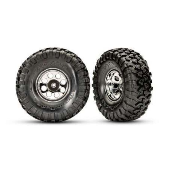 Tires and wheels, assembled, glued (2 .2' classic chrome wheels, Canyon Tra il 5.3x2.2' tires, foam inserts) (2)/