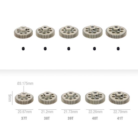 39T 48DP pinion gear 7075 Aluminum  3.175 bore For 1-10 cars, 2 image