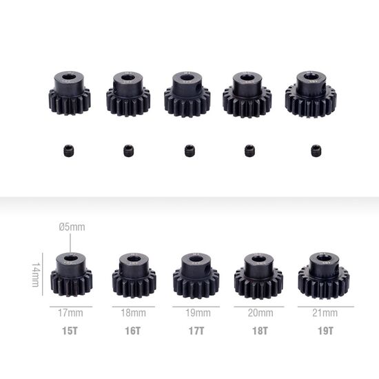 19T M1 pinion gear  alloy steel  5.0mm bore for 1/8cars., 4 image