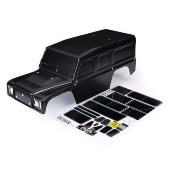 Body, Land Rover Defender, black (pai nted)/ decals
