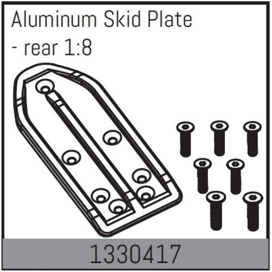 Aluminium Skid Platte - hinten 1:8