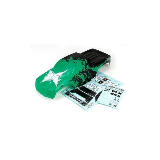 Body, Black/Green: 1:10 2WD Ruckus