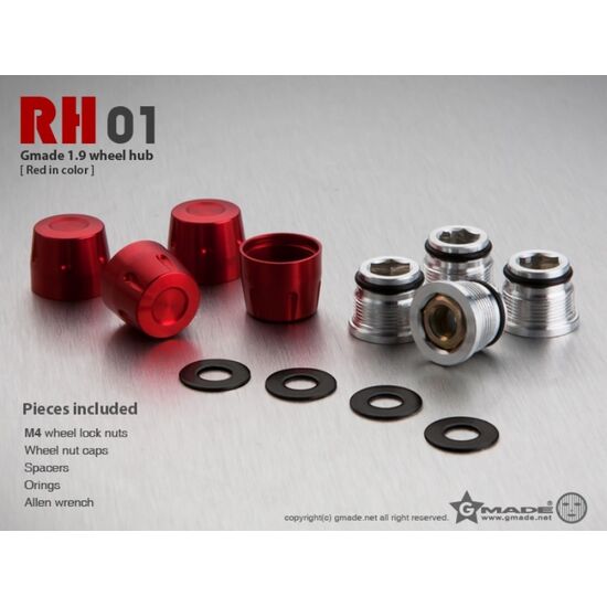 GM70111-Gmade 1.9 RH01 wheel hubs (Red) (4)