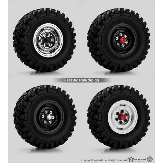 Gmade 1.9 RH02 wheel hubs (Red) (4), 3 image