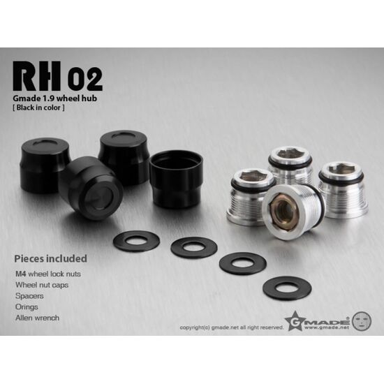 GM70124-Gmade 1.9 RH02 wheel hubs (Black) (4)