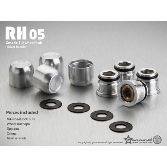 Gmade 1.9 RH05 wheel hubs (Silver) (4), 2 image