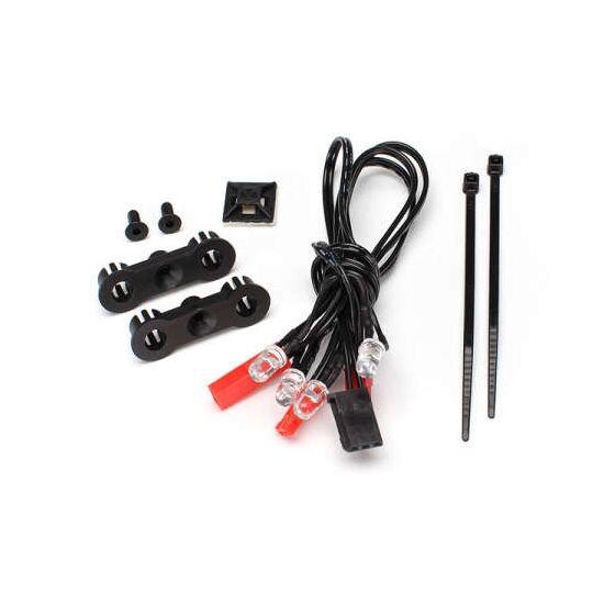 LED Lights/ harness (4 red lights)/ L ED housing (2)/ wire clip (1)/ wire ties (2)/ 3x6mm CCS (2) (u