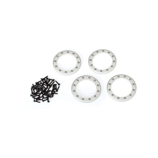 Beadlock rings, satin (1.9') (aluminu m) (4)/ 2x10 CS (48)