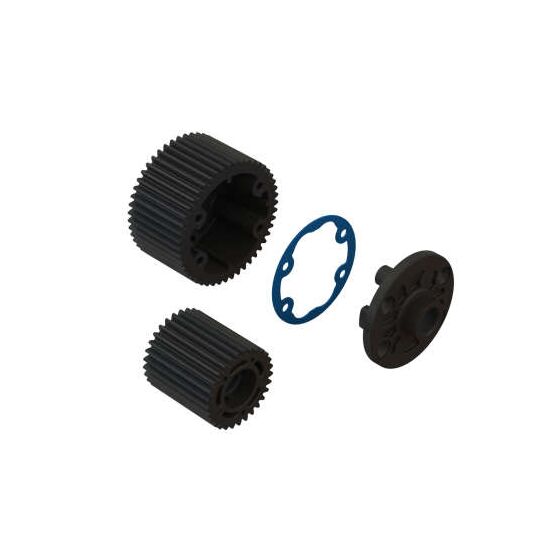 Diff Case and Idler Gear Set (47/29T, 0.8M) (BLUE)