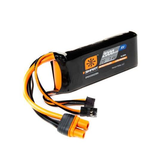 2000mAh 2S 7.4V Smart LiPo Receiver B attery IC3