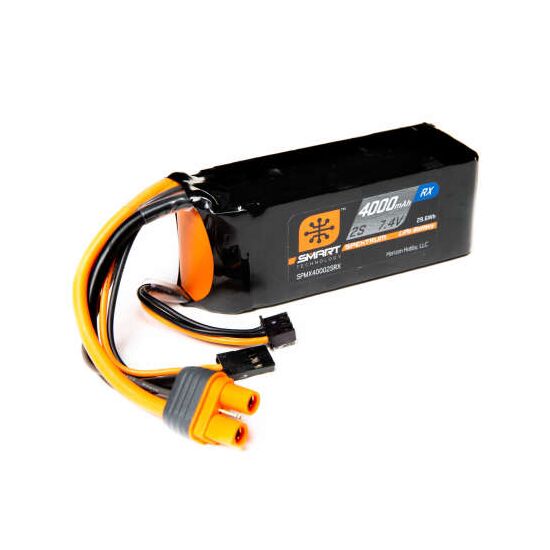 SPMX40002SRX 4000mAh 2S 7.4V Smart LiPo Battery IC3 Receiver, 2 image