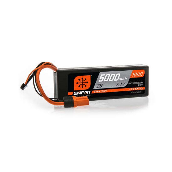 SPMX50002S100H5 5000mAh 2S 7.4V 100C Smart LiPo Hardc, 2 image