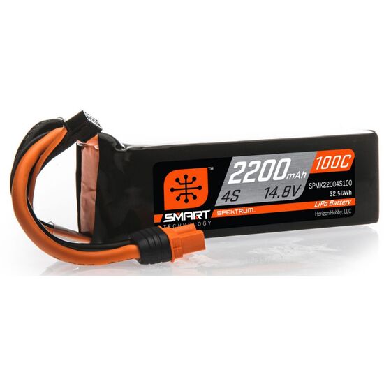 SPMX22004S100 2200mAh 4S 14.8V 100C Smart LiPo Battery IC3