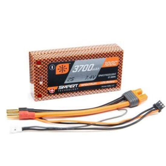 3700mAh 2S 7.4V 100C Smart LiPo Short HC 5mm Tubes, 3 image