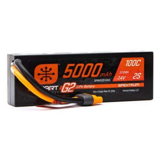 SPMX52S100H3 5000mAh 2S 7.4V 100C Smart LiPo Battery G2 IC3