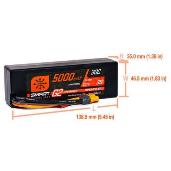 SPMX53S30H3 5000mAh 3S 11.1V 30C Smart LiPo G2 Hardcase IC3, 2 image