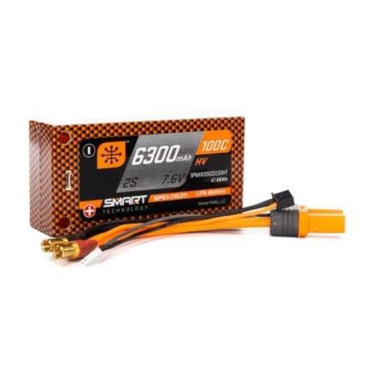 6300mAh 2S 7.6V 100C Smart HV LiPo Sh ort 5mm Tubes, 2 image
