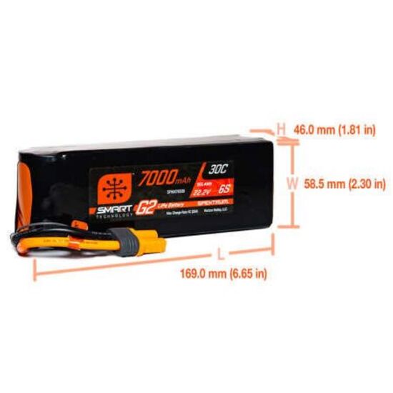 LEMSPMX76S30-SPMX76S30 7000mAh 6S 22.2V 30C Smart LiPo Battery G2 IC5