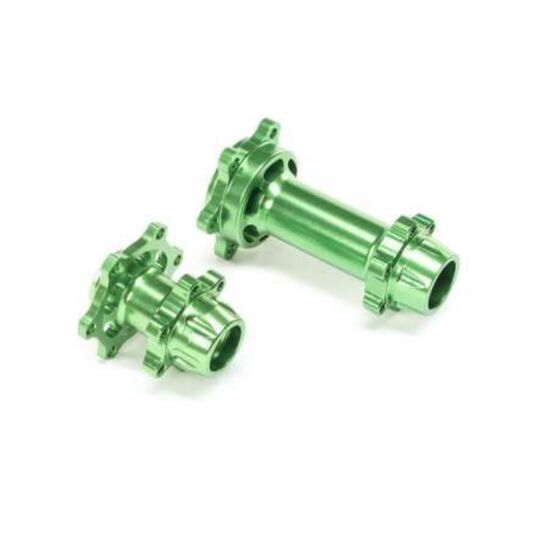 Aluminum Hub Set, Machined, Green: PM -MX