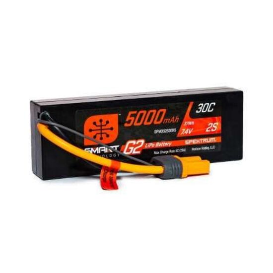 SPMX52S30H5 5000mAh 2S 7.4V 30C Smart LiPo G2 Hardcase IC5