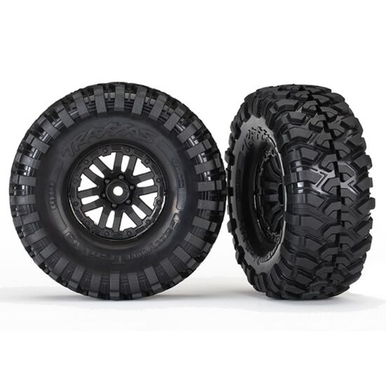 Tires and wheels, assembled, glued (S1 compound) (TRX-4 wheels, Canyon Trail 1.9 tires, foam inserts