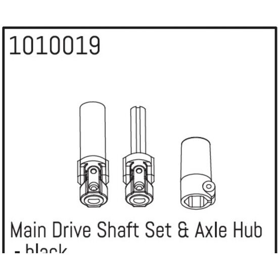 Main Drive Shaft Set & Axle Hub - black