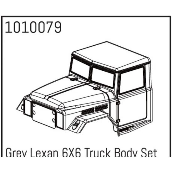 Grey Lexan 6X6 Truck Carrosserie Set