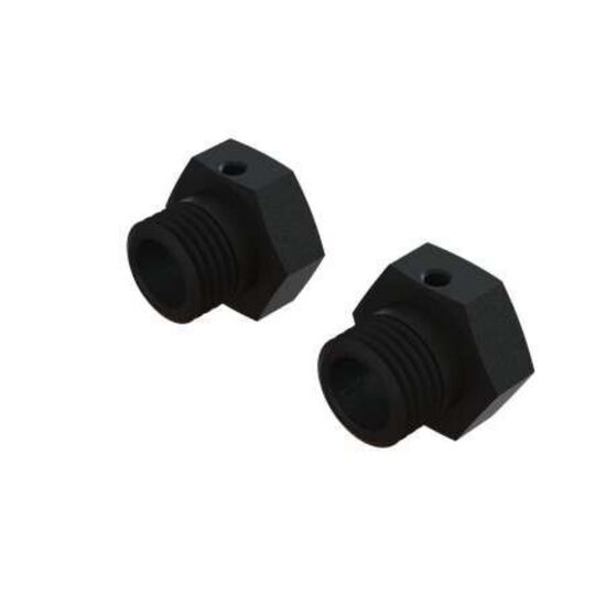 Aluminum Wheel Hex 17mm, 16.5mm Thick , Black (2)