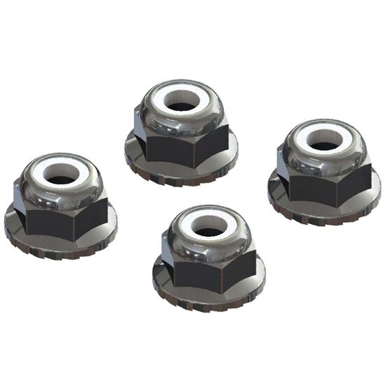 AR708008 Flanged Nyloc Locknut 4mm Si lver (4)