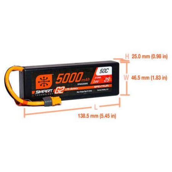 SPMX52S50H3 5000mAh 2S 7.4V 50C Smart LiPo G2 Hardcase IC3, 2 image