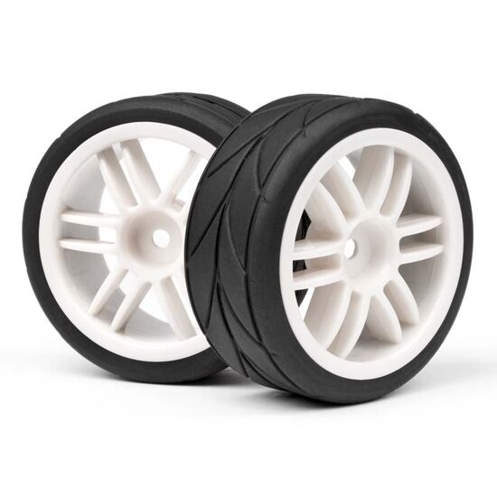 Strada TC Treaded Tyre & White Spoke Wheel Assembly (1 Pr)