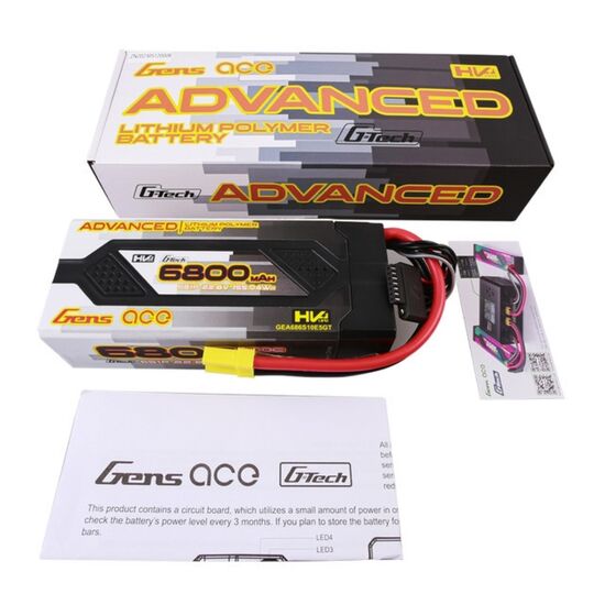 GEN-GEA68006S10E5-Gens ace Advanced 6800mAh 22.8V 100C 6S1P HardCase 61#Lipo Battery Pack with EC5