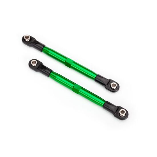 Toe links (TUBES green-anodized, 7075 -T6 aluminum, stronger than titanium) (87mm) (2)/ rod ends, rear (4)/ rod