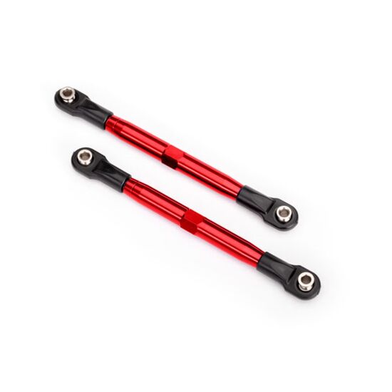 Toe links (TUBES red-anodized, 7075-T 6 aluminum, stronger than titanium) ( 87mm) (2)/ rod ends, rear (4)/ rod en