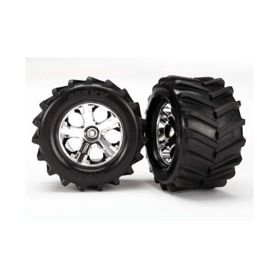 Tires and wheels, assembled, glued 2. 8' (All-Star chrome wheels, Maxx tire s, foam inserts) (2)