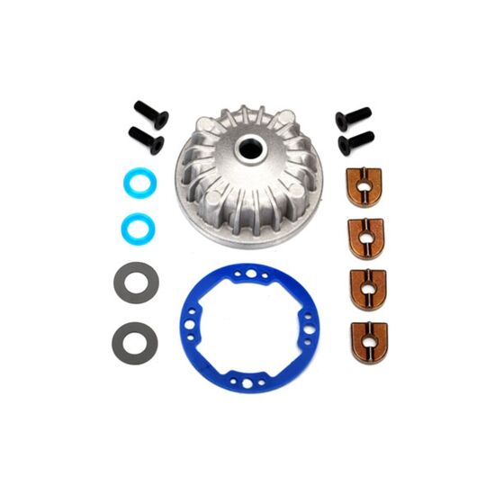 Housing, center differential (aluminu m)/ x-ring gaskets (2)/ ring gear gas ket/ bushings (2)/ 5x10x0.5mm PTFE-co