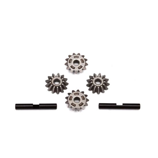 Gear set, center differential (output gears (2)/ spider gears (4)/ spider gear shaft (2))