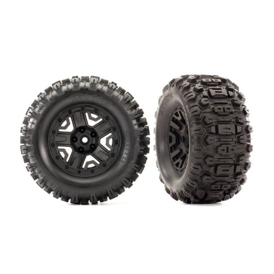 Tires & wheels, assembled, glued (bla ck 2.8' wheels, Sledgehammer tires, f oam inserts) (2) (TSM├é┬« rated)