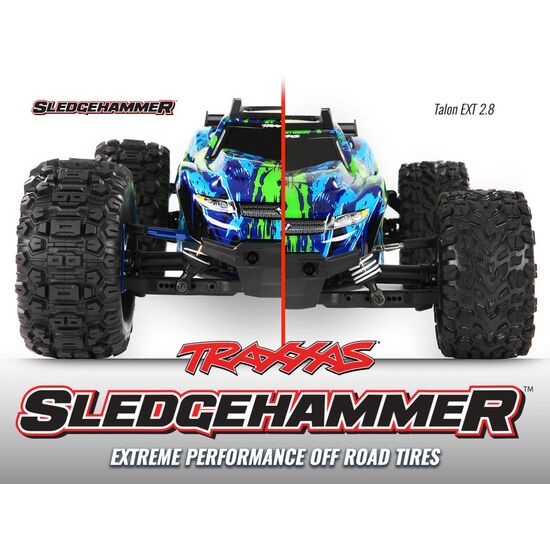 Tires & wheels, assembled, glued (bla ck 2.8' wheels, Sledgehammer tires, f oam inserts) (2) (TSM├é┬« rated), 2 image