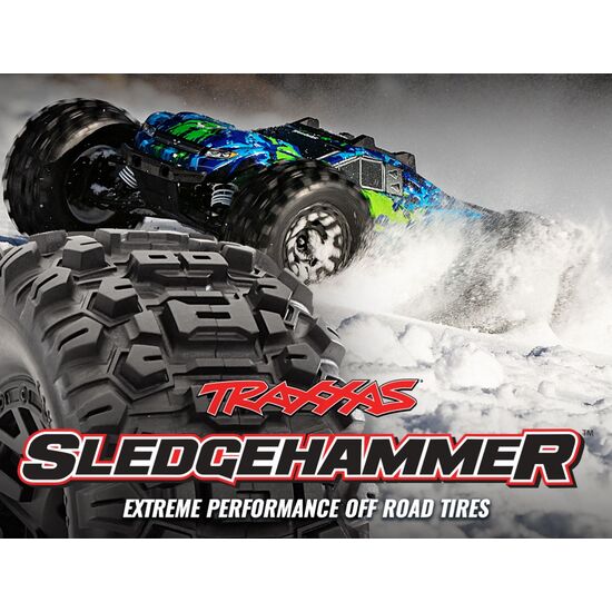 Tires & wheels, assembled, glued (bla ck 2.8' wheels, Sledgehammer tires, f oam inserts) (2) (TSM├é┬« rated), 3 image