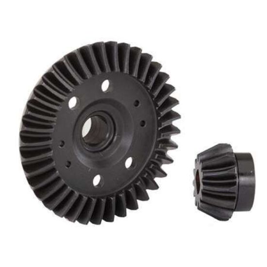 Ring gear, differential/ pinion gear, differential (machined, spiral cut) (rear)