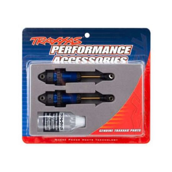 Shocks, GTR long blue-anodized, PTFE- coated bodies with TiN shafts (fully assembled, without springs) (2)