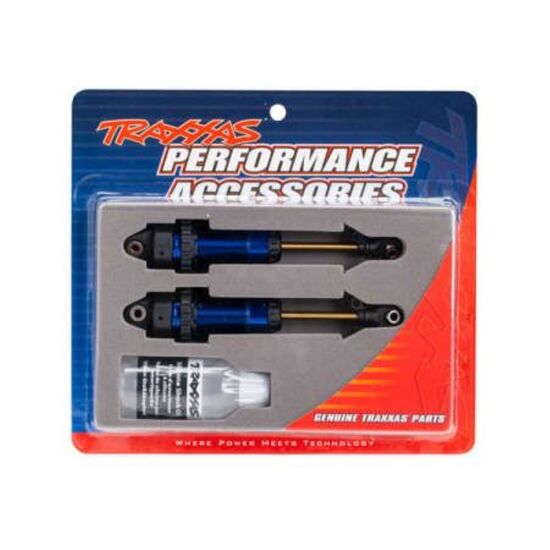 Shocks, GTR xx-long blue-anodized, PT FE-coated bodies with TiN shafts (ful ly assembled, without springs) (2)