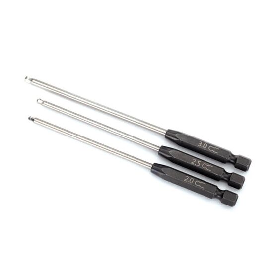 Speed Bit Set, hex driver, 3-piece ba ll-end (2.0mm, 2.5mm, 3.0mm), 1/4' dr ive