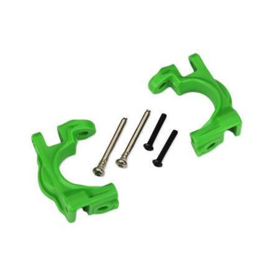 Caster blocks (c-hubs), extreme heavy duty, green (left & right)/ 3x32mm h inge pins (2)/ 3x20mm BCS (2) (for us