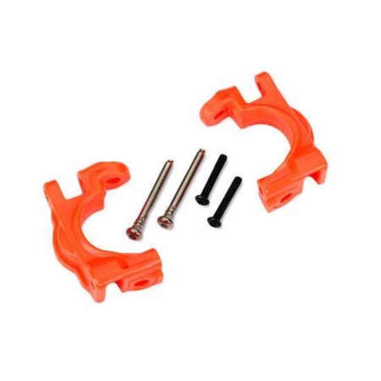 Caster blocks (c-hubs), extreme heavy duty, orange (left & right)/ 3x32mm hinge pins (2)/ 3x20mm BCS (2) (for u