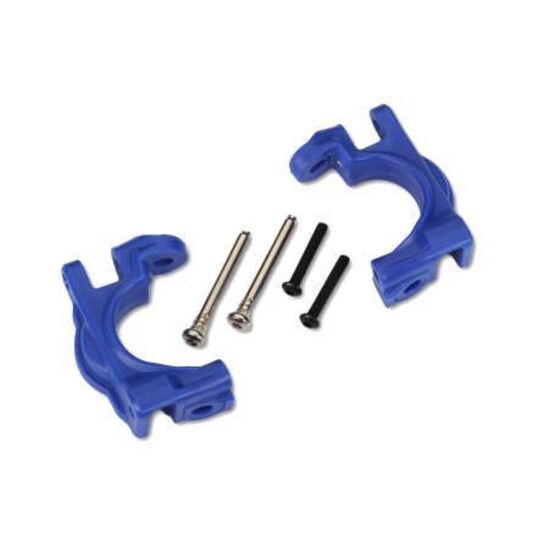 Caster blocks (c-hubs), extreme heavy duty, blue (left & right)/ 3x32mm hi nge pins (2)/ 3x20mm BCS (2) (for use