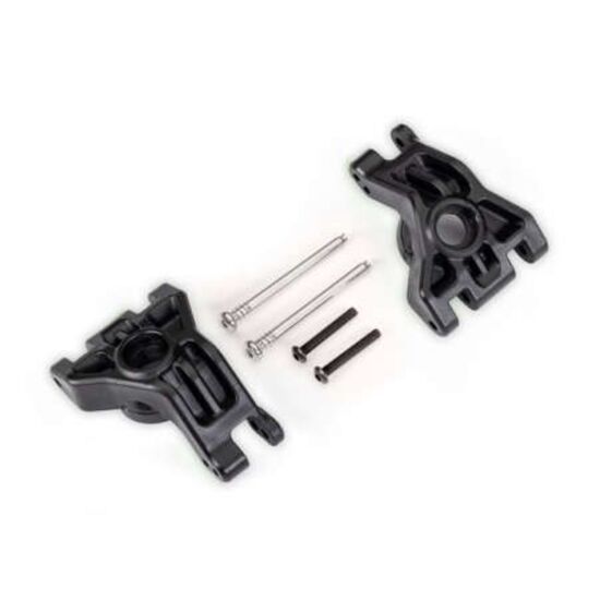 Carriers, stub axle, rear, extreme he avy duty, black (left & right)/ 3x41m m hinge pins (2)/ 3x20mm BCS (2) (for